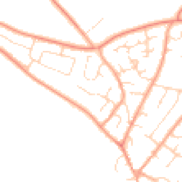 Daytime road noise heatmap for NR18 0TY