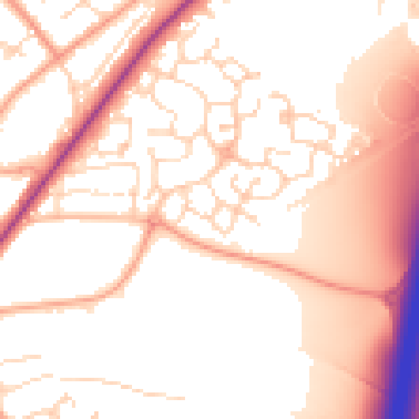 Daytime road noise heatmap for NR18 0UN