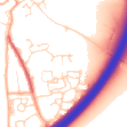 Daytime road noise heatmap for NR18 9FE