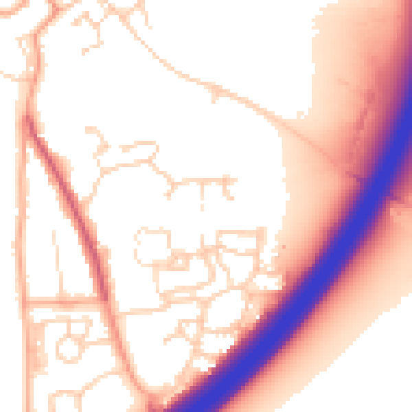 Daytime road noise heatmap for NR18 9FE