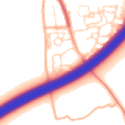 Daytime road noise heatmap for NR18 9FT