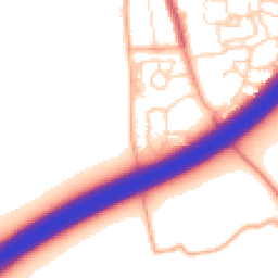Daytime road noise heatmap for NR18 9FY