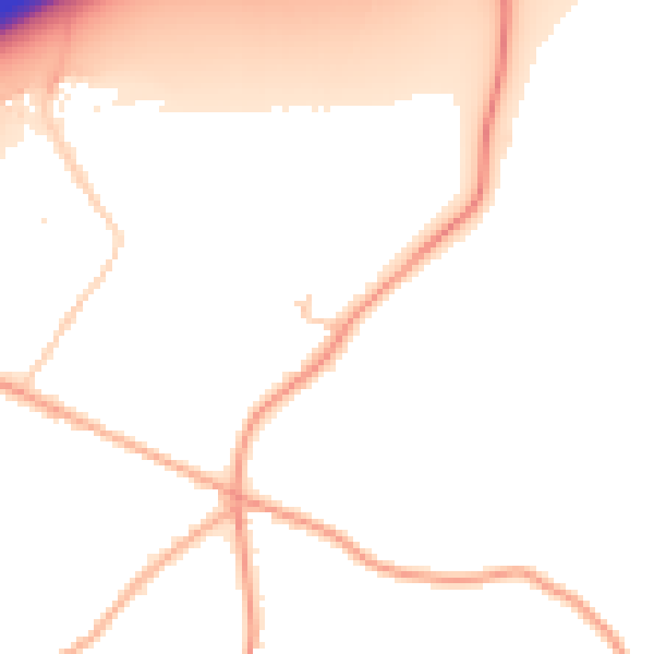 Daytime road noise heatmap for NR18 9LN