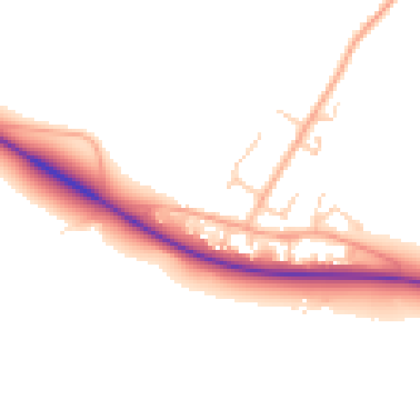 Daytime road noise heatmap for NR20 3AJ