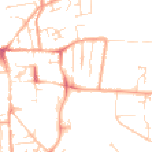 Daytime road noise heatmap for NR20 3BW