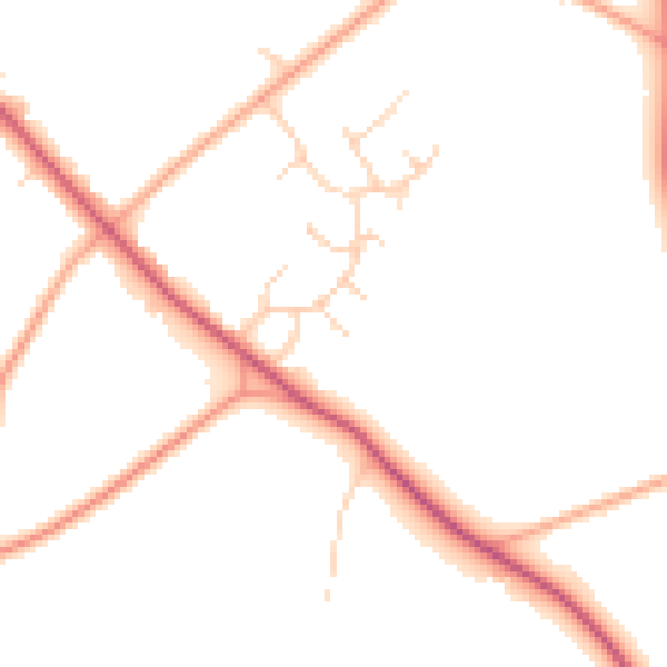 Daytime road noise heatmap for NR20 4JR
