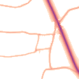 Daytime road noise heatmap for NR20 5NJ