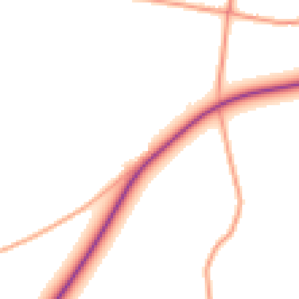 Daytime road noise heatmap for NR21 0AB