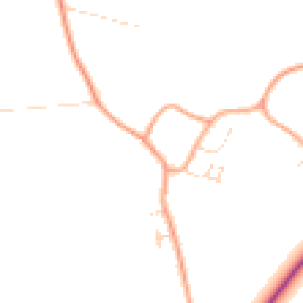 Daytime road noise heatmap for NR21 0AJ
