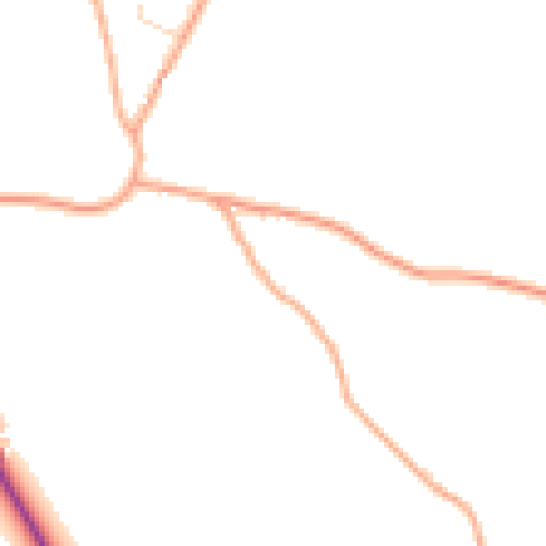 Daytime road noise heatmap for NR21 0AQ