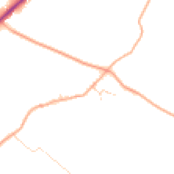 Daytime road noise heatmap for NR21 0AU
