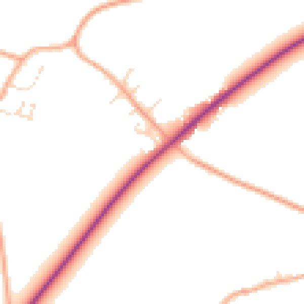 Daytime road noise heatmap for NR21 0AX