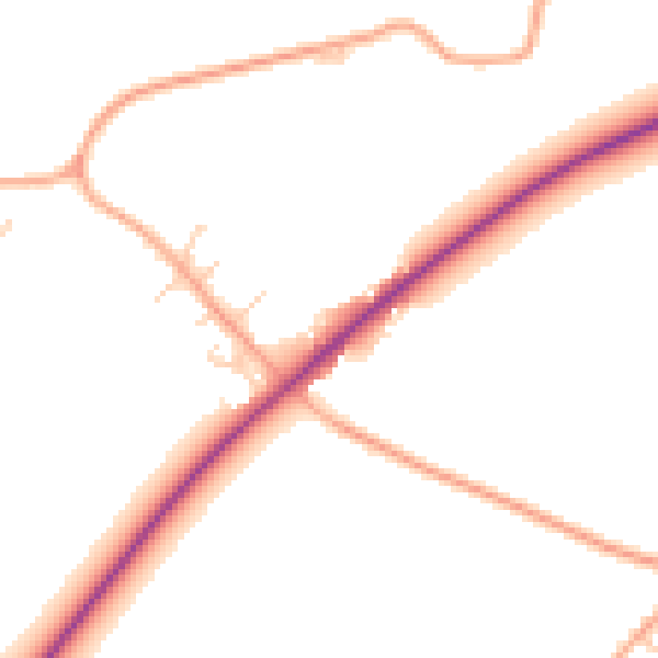 Daytime road noise heatmap for NR21 0AY