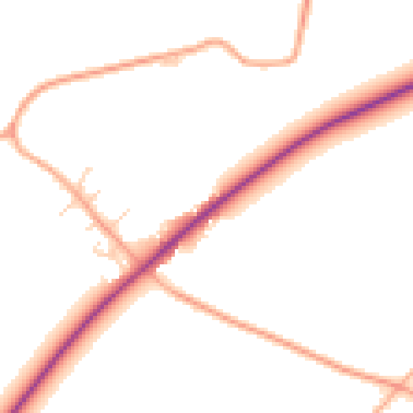 Daytime road noise heatmap for NR21 0AZ