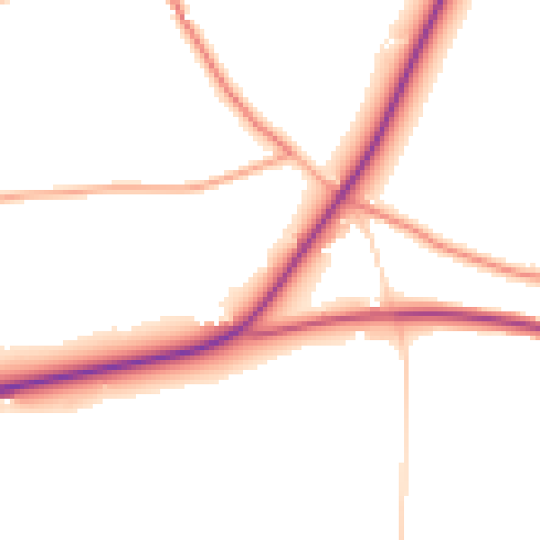 Daytime road noise heatmap for NR21 0BE