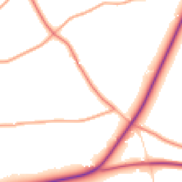 Daytime road noise heatmap for NR21 0BL