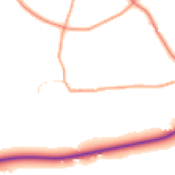 Daytime road noise heatmap for NR21 0BN