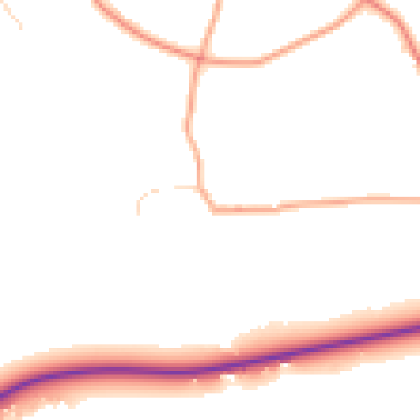 Daytime road noise heatmap for NR21 0BW