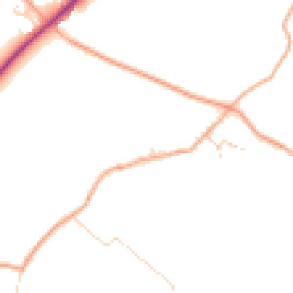 Daytime road noise heatmap for NR21 0DA