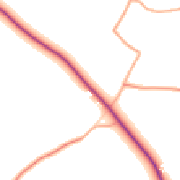 Daytime road noise heatmap for NR21 0EP