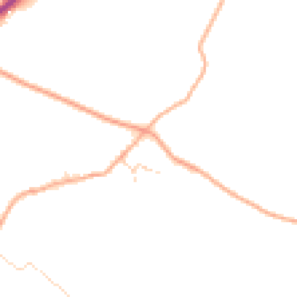 Daytime road noise heatmap for NR21 0JD