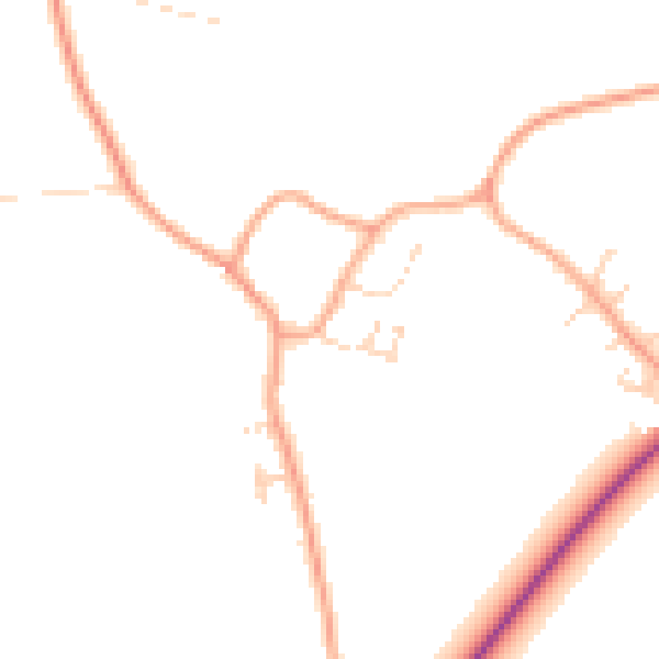 Daytime road noise heatmap for NR21 0JW