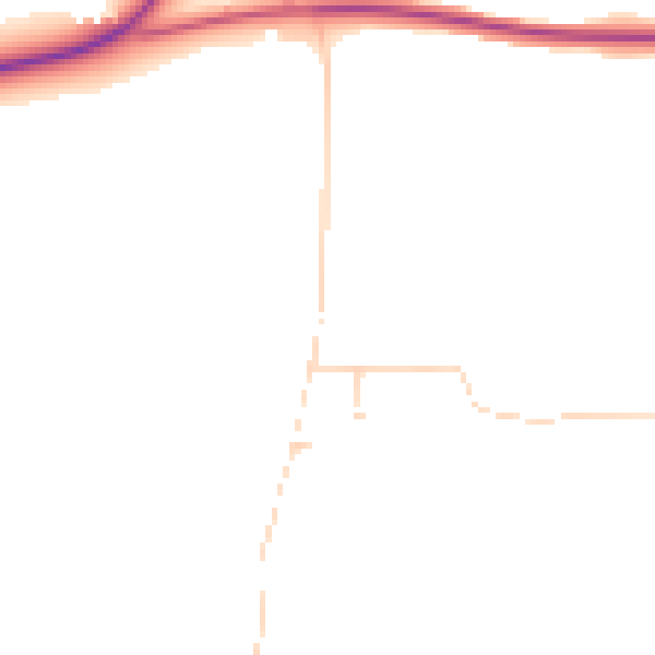 Daytime road noise heatmap for NR21 0NF
