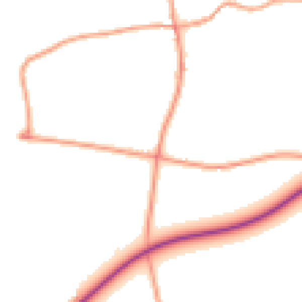 Daytime road noise heatmap for NR21 0QH