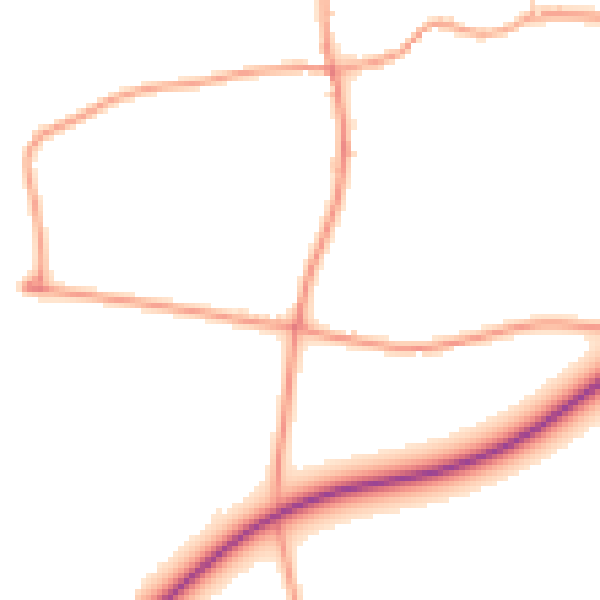 Daytime road noise heatmap for NR21 0QP