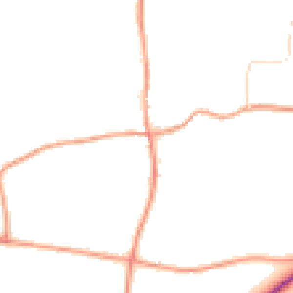 Daytime road noise heatmap for NR21 0QR
