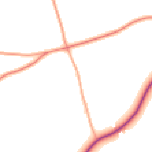 Daytime road noise heatmap for NR21 7EB