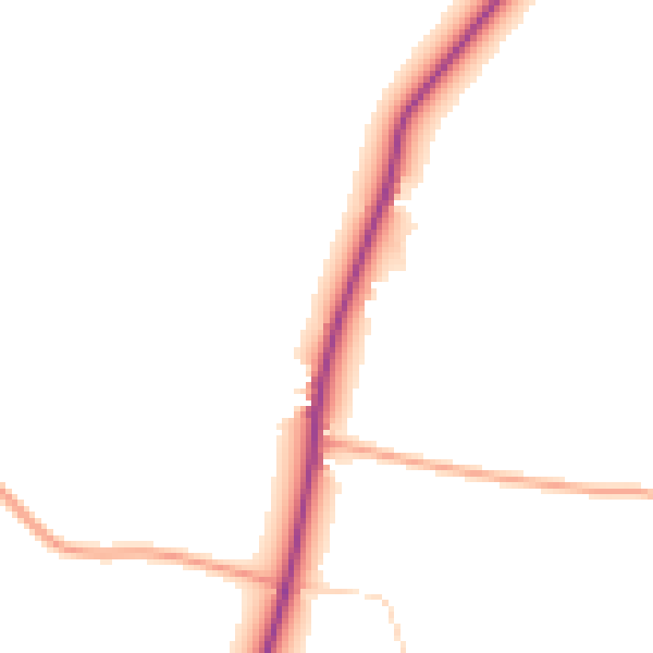 Daytime road noise heatmap for NR21 7EL