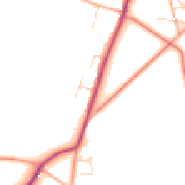 Daytime road noise heatmap for NR21 7LW