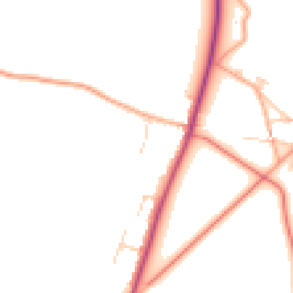 Daytime road noise heatmap for NR21 7LY