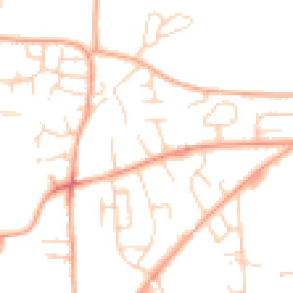 Daytime road noise heatmap for NR21 8AG
