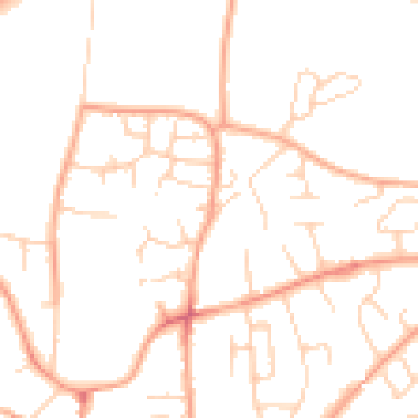 Daytime road noise heatmap for NR21 8AT