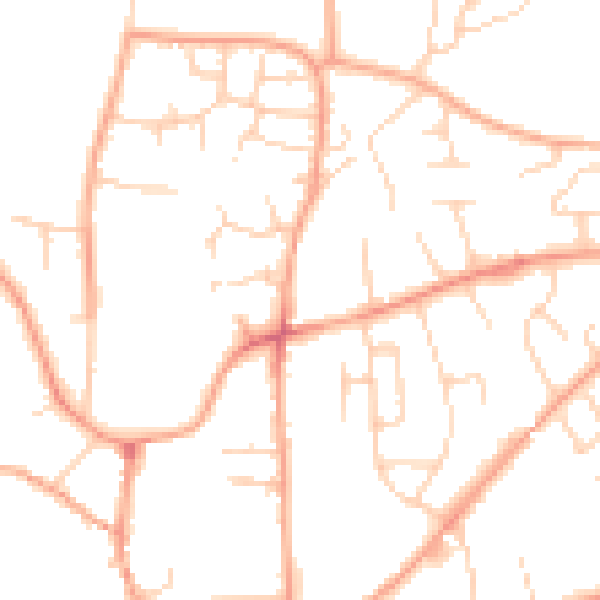 Daytime road noise heatmap for NR21 8BG