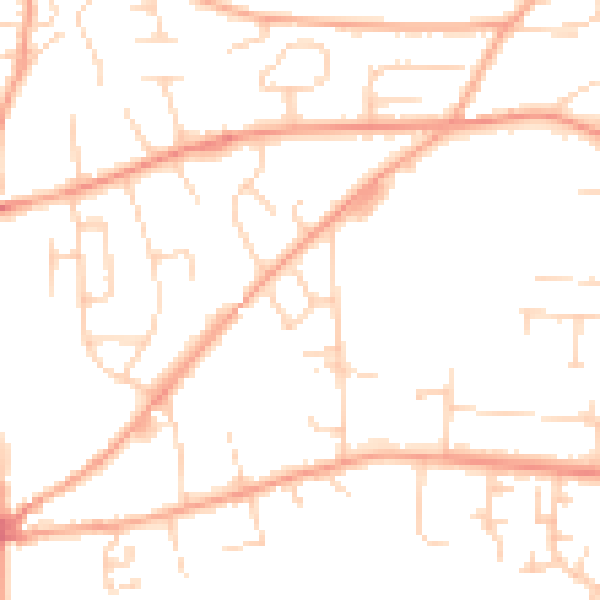 Daytime road noise heatmap for NR21 8EB