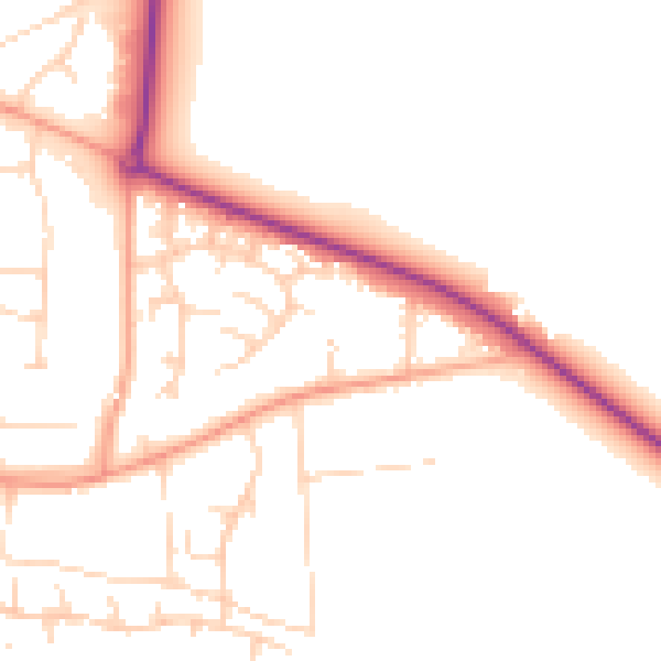 Daytime road noise heatmap for NR21 8HL