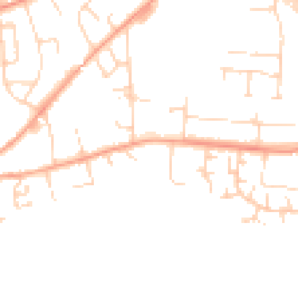 Daytime road noise heatmap for NR21 8JD