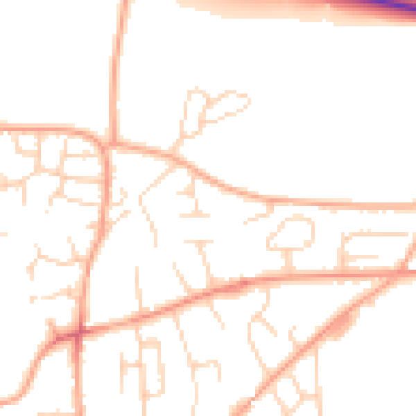 Daytime road noise heatmap for NR21 8JU