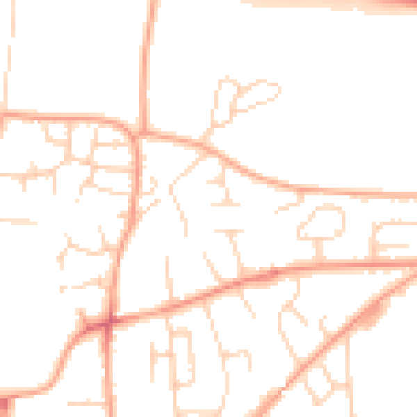 Daytime road noise heatmap for NR21 8JY