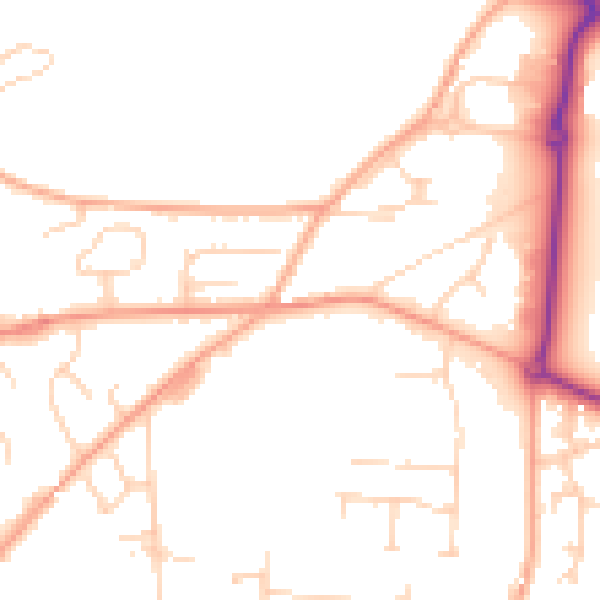 Daytime road noise heatmap for NR21 8LE