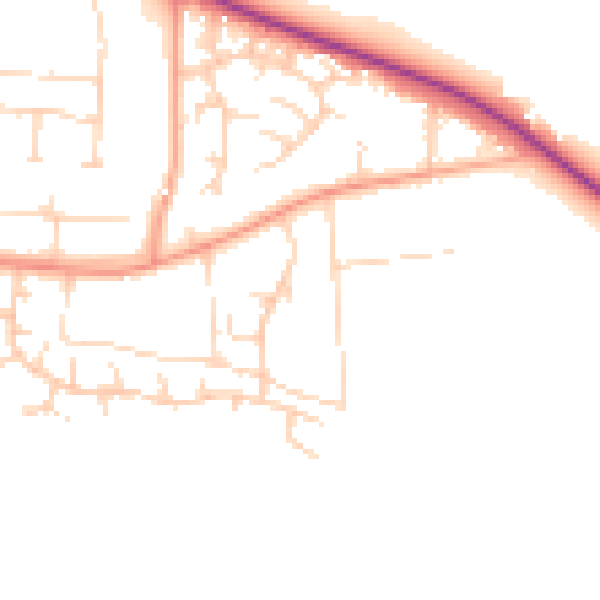 Daytime road noise heatmap for NR21 8NR