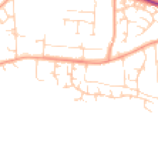 Daytime road noise heatmap for NR21 8PF