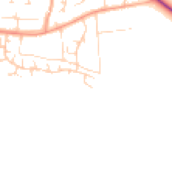 Daytime road noise heatmap for NR21 8PP