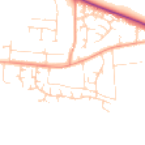 Daytime road noise heatmap for NR21 8QE