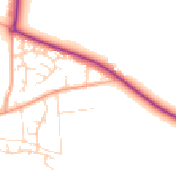 Daytime road noise heatmap for NR21 8QF