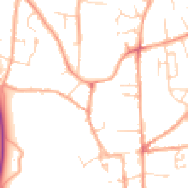Daytime road noise heatmap for NR21 9AA