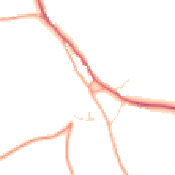 Daytime road noise heatmap for NR21 9AB